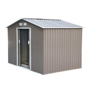 Outsunny 6-ft x 9-ft Grey Galvanized Steel Storage Shed
