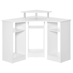 Bureau en coin blanc HomCom moderne et contemporain de 35,5 po