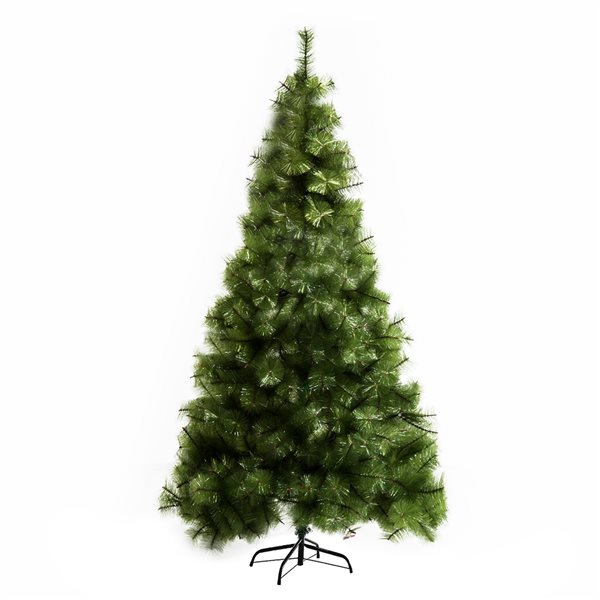 Sapin de Noël artificiel de HomCom de 6,8 pi sur pieds de style épinette régulier, vert