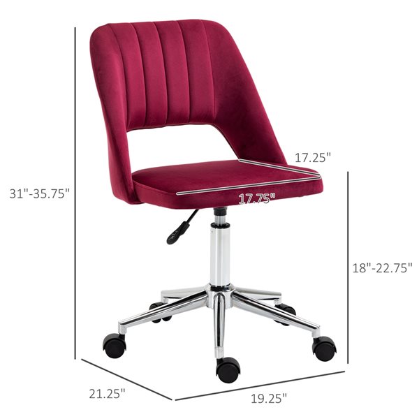 Chaise de bureau ergonomique Vinsetto pivotante avec hauteur