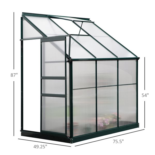 Outsunny 6.3-ft L x 4.1-ft W x 7.3-ft H Greenhouse