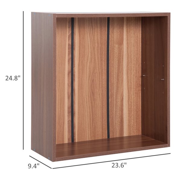 HomCom Brown Composite 2-Shelf Standard Bookcase