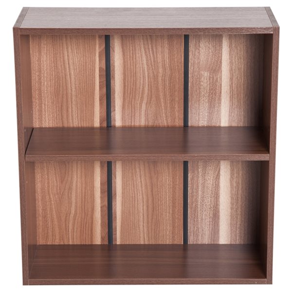 HomCom Brown Composite 2-Shelf Standard Bookcase