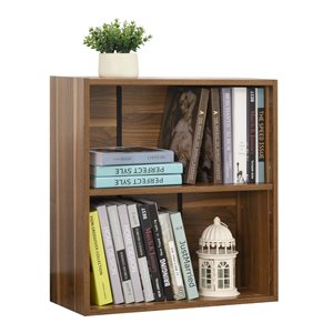 HomCom Brown Composite 2-Shelf Standard Bookcase