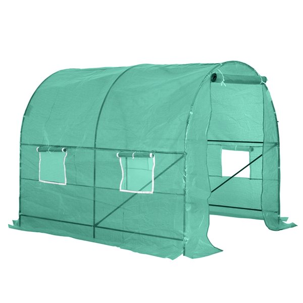 Outsunny 8.2-ft L x 6.6-ft W x 6.6-ft H Green High Tunnel