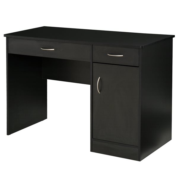 Bureau d'ordinateur noir HomCom moderne et contemporain de 43,75 po