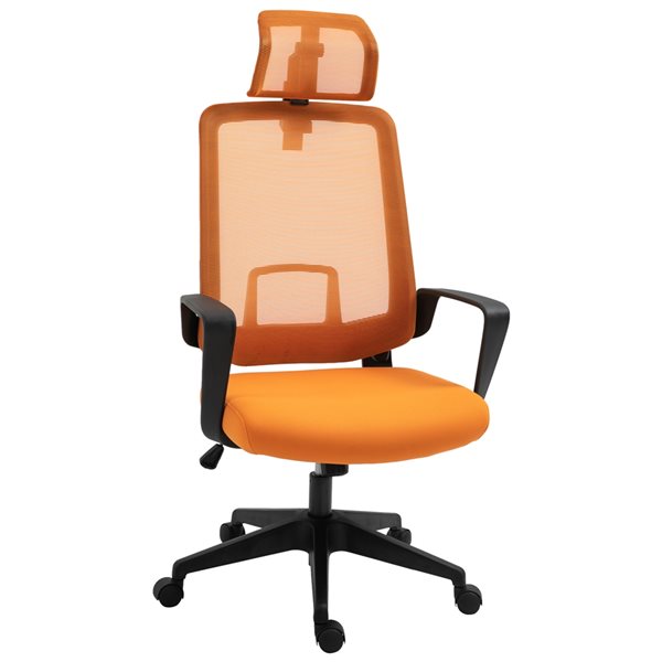 Vinsetto Orange Ergonomic Adjustable, High Back Office Chair Dimensions