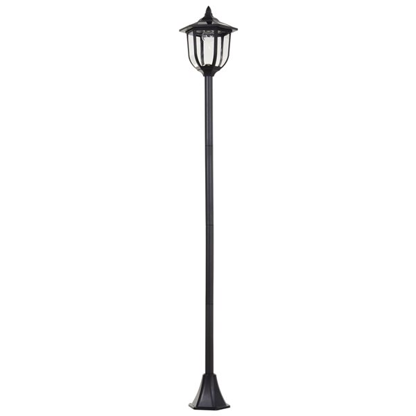 Outsunny 69.75-in H Black Solar LED Complete Post Light