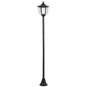 Outsunny 69.75-in H Black Solar LED Complete Post Light