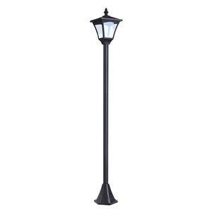 Outsunny 47.25-in H Black Solar LED Complete Post Light
