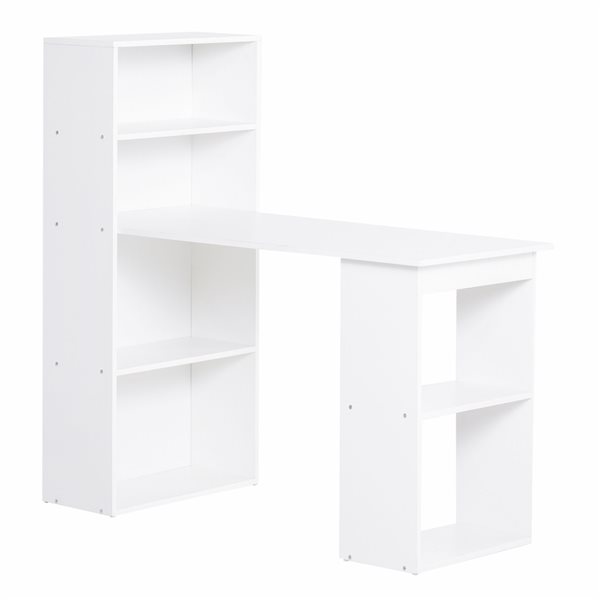 Bureau d'ordinateur blanc HomCom moderne et contemporain de 47,25 po