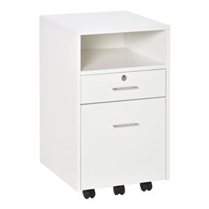 Vinsetto White 2-Drawer File Cabinet with Wheels