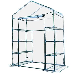 Outsunny 4.7-ft L x 2.4-ft W x 6.4-ft H Greenhouse with Shelves