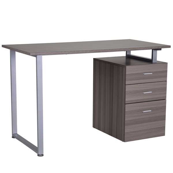 HomCom 58.25-in Grey Modern/Contemporary Computer Desk