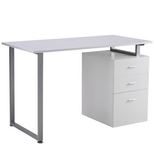 HomCom 58.25-in White Modern/Contemporary Computer Desk