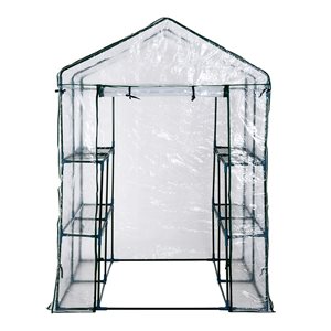 Outsunny 4.7-ft L x 4.7-ft W x 6.4-ft H Greenhouse with Shelves