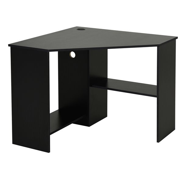 HomCom 33.5-in Black Modern/Contemporary Corner Desk