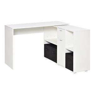 HomCom 46-in White Modern/Contemporary Computer Desk