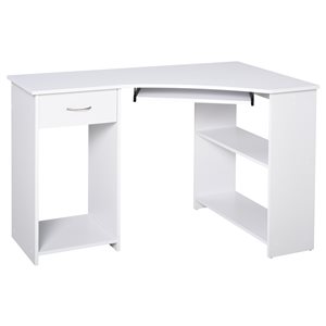 HomCom 47.25-in Modern/Contemporary White L-Shaped Computer Desk