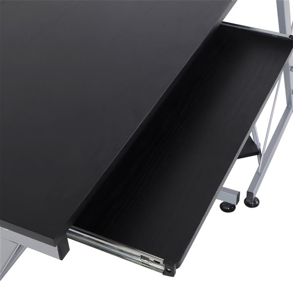 HomCom 31.5-in Black Modern/Contemporary L-Shaped Computer Desk