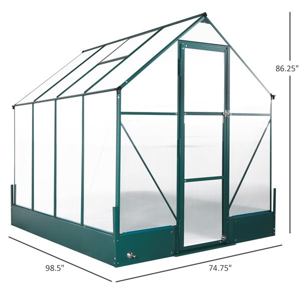 Outsunny 8.2-ft L x 6.2-ft W x 7.2-ft H Greenhouse