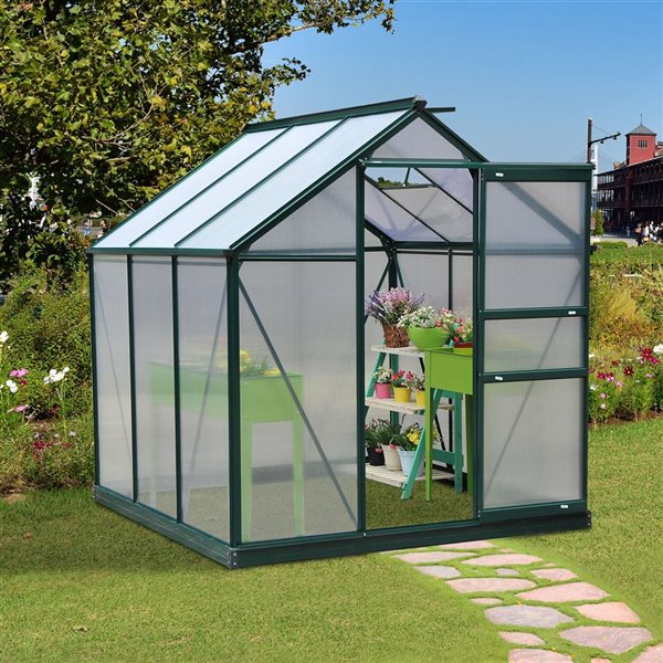 Outsunny 6.2-ft L x 6.3-ft W x 6.6-ft H Greenhouse