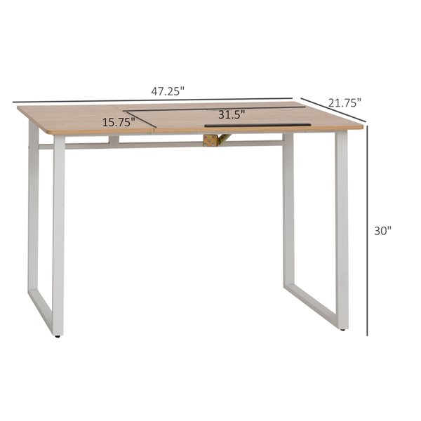 HOMCOM Brown/Tan 47.25-in Modern/Contemporary Writing Desk