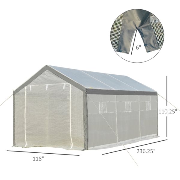 Outsunny 19.7-ft L x 9.8-ft W x 9.2-ft H Greenhouse