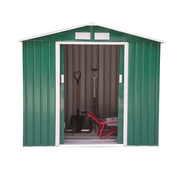 Outsunny 4-ft x 7-ft Green Galvanized Steel Storage Shed