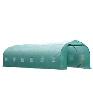 Outsunny 26.3-ft L x 9.8-ft W x 7-ft H Green High Tunnel