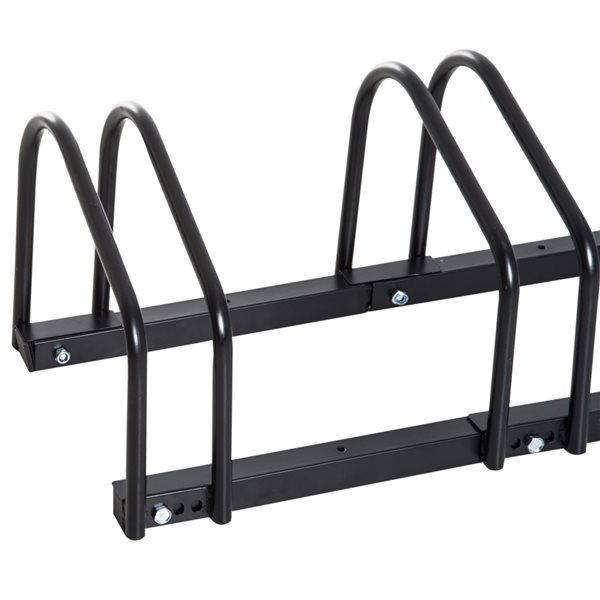 HomCom 5-Bike Black Steel Bike Stand