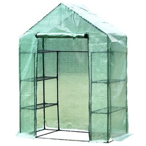 Outsunny 4.7-ft L x 2.4-ft W x 6.4-ft H Green Greenhouse with Shelves