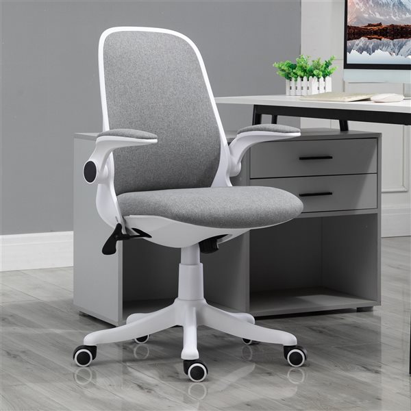 Chaise de bureau ergonomique pivotante avec roues et accoudoirs