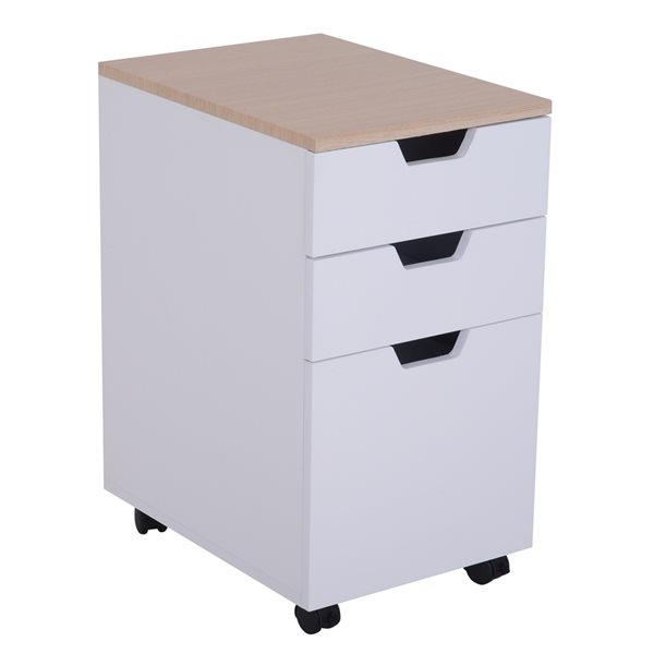 HomCom White 3-Drawer File Cabinet