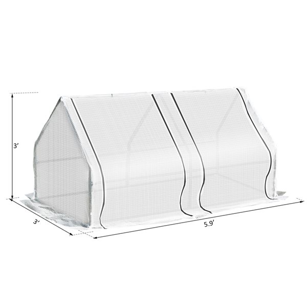 Outsunny 5.9-ft L x 3-ft W x 3-ft H Low Tunnel