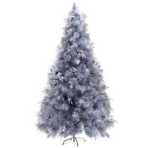 HomCom 7-ft Leg Base Pine Full Blue Artificial Christmas Tree