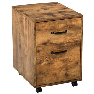 HomCom Brown 2-Drawer File Cabinet