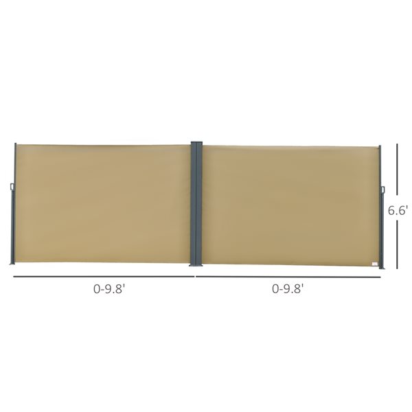 Outsunny 236.25-in W x 78.75-in H Beige Steel Side Awning