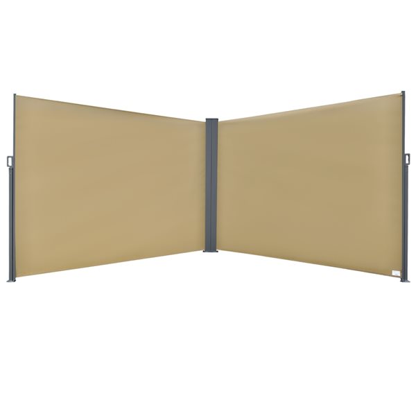 Outsunny 236.25-in W x 78.75-in H Beige Steel Side Awning