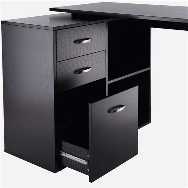 HomCom Black 46-in Modern/Contemporary L-Shaped Desk