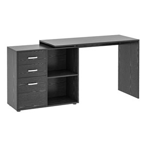 HomCom Black 46-in Modern/Contemporary L-Shaped Desk