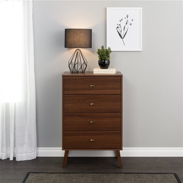 Prepac Milo Cherry Pine Contemporary 4-Drawer Chest