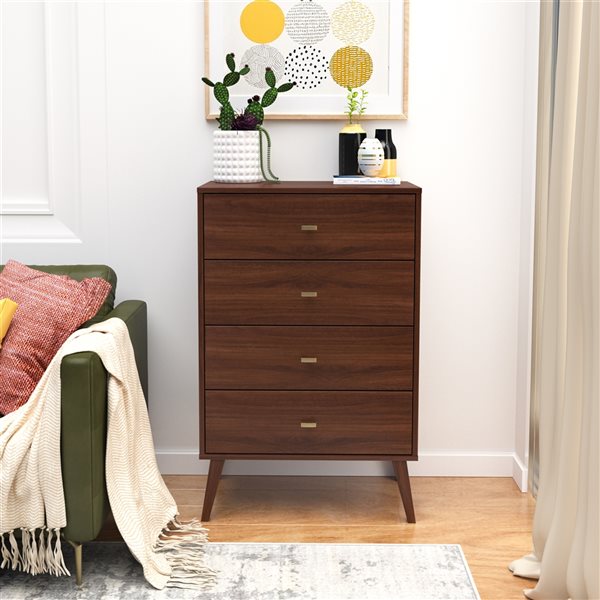 Prepac Milo Cherry Pine Contemporary 4-Drawer Chest