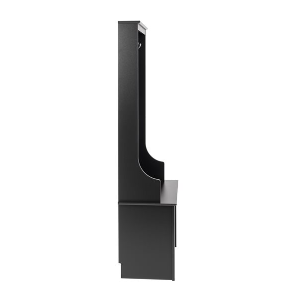 Prepac Black Composite 3-Hook Narrow Hall tree with 9 Cubbies