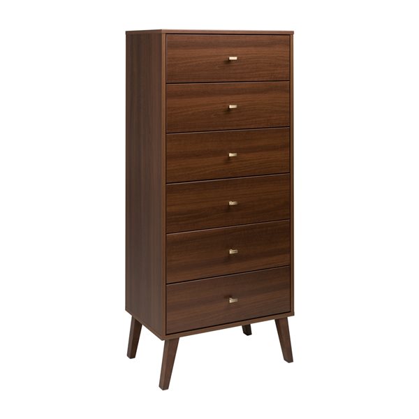 Prepac Milo Cherry Pine Contemporary 6, Tall Bedroom Dresser Furniture Designs