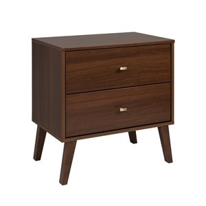 Prepac Milo Cherry Pine Contemporary 2-Drawer Nightstand