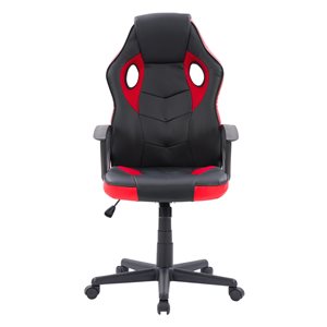 CorLiving Mad Dog Black and Red Ergonomic Adjustable Height Swivel Desk Chair
