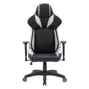 CorLiving Reaper Black and White Ergonomic Adjustable Height Swivel Desk Chair