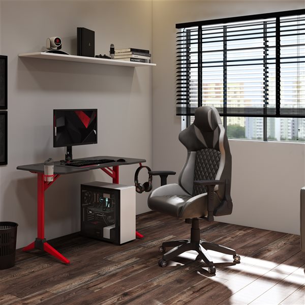 CorLiving Reaper Black and Grey Ergonomic Adjustable Height Swivel Desk Chair