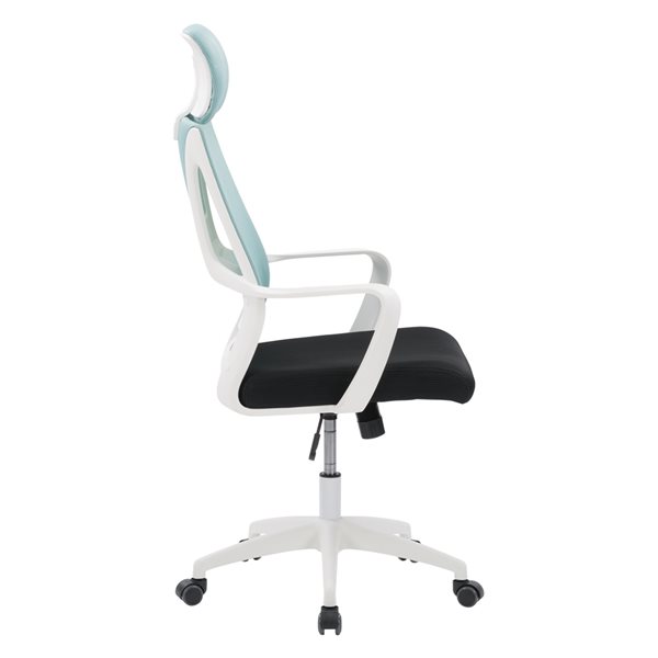 CorLiving Workspace Teal and Black Ergonomic Adjustable Height Swivel Desk Chair